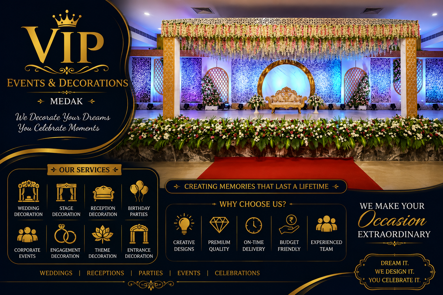 VIP events and decorations ,medak